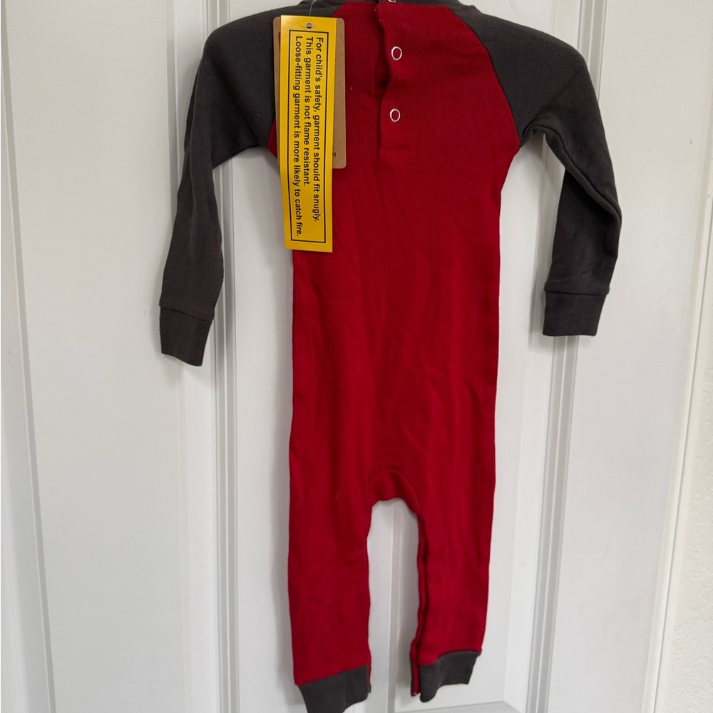 Red and Gray baby One Piece - Don't Wake the Bear - Picture 2 of 5
